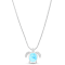 Textured Larimar Turtle Rhodium Over Sterling Silver Adjustable Necklace