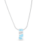 Larimar and Cubic Zirconia Mosaic Rhodium Over Sterling Silver
Adjustable Necklace