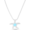 Larimar and Cubic Zirconia Starfish Rhodium Over Sterling Silver
Adjustable Necklace
