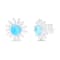 Larimar Sunflower Rhodium Over Sterling Silver Stud Earring