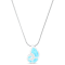 Larimar Shell Rhodium Over Sterling Silver Adjustable Necklace