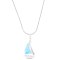 Larimar Sailboat Rhodium Over Sterling Silver Adjustable Necklace