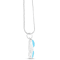 Larimar Sunglasses Rhodium Over Sterling Silver Adjustable Necklace