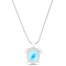Larimar and Cubic Zirconia Turtle Rhodium Over Sterling Silver
Adjustable Necklace