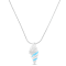 Larimar Shell Rhodium Over Sterling Silver Adjustable Necklace