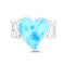 Larimar Rhodium Over Sterling Silver Open Heart Shank Ring