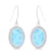 Oval Larimar and Cubic Zirconia Halo Rhodium Over Sterling Silver
Fishhook Earring