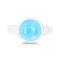 8.2mm Round Larimar Bezel Fashion Ring