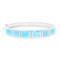 Larimar and Cubic Zirconia Rhodium Over Sterling Silver Bangle Bracelet