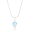 Larimar Seashell Rhodium Over Sterling Silver Adjustable Necklace