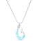Larimar Hook Rhodium Over Sterling Silver Adjustable Necklace