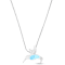 Larimar Pelican Rhodium Over Sterling Silver Necklace