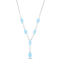 Marquise-Shaped Larimar Rhodium Over Sterling Silver "Y" Necklace