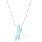Larimar and Cubic Zirconia Dragonfly Rhodium Over Sterling Silver
Adjustable Necklace