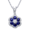 14KW 0.88ct Sapphire and Diamond Pendant With Chain