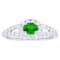 14K White Gold 0.86ct Emerald and Diamond Ring