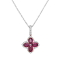 14KW 2.72ct Ruby and Diamond Pendant With Chain