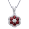 14KW  1.02ct Ruby and Diamond Pendant With Chain