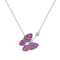 14KW 1.29ct Pink Sapphire and Diamond Pendant With Chain
