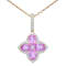 14KW 2.72ct Pink Sapphire and Diamond Pendant With Chain
