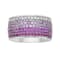 14K White Gold 4.79ct Pink Sapphire and Diamond Ring