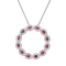 14KW 0.89ct Ruby and Diamond Pendant With Chain