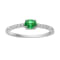 14K White Gold 0.44ct Emerald and Diamond Ring