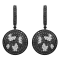 Piero Milano 18K Black Gold with Black & White Diamond 2.98ctw Drop Earrings