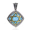 Konstantino Heonos 18K Gold and Sterling Turquoise Star of David Charm