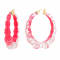 Bamboo Illusion Hoops in Pink