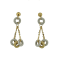 18K Solid Yellow and White Gold Donut Dangle Earrings