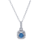 1/2 Ct. T.W. Blue and White Lab Grown Diamond Halo 14K White Gold Pendant
