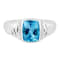Swiss Blue Topaz and Diamond 10K White Gold Ring 3.81 ctw