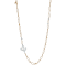 18K Rose Gold White Diamond Necklace With White Ceramic Elements .76ctw