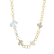 18K Yellow Gold White Diamond Necklace With White Ceramic Elements .27ctw
