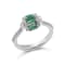 18K White Gold Emerald And Diamond Rotating Element Ring 1.49ctw