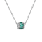 18K White Gold Emerald And White Diamond Rotating Pendant With Chain 2.11ctw