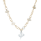 18K Yellow Gold White Diamond Necklace With White Ceramic Elements .58ctw