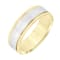 14K Two-Tone Gold 7MM Flat Beveled Edge Brushed Finish Wedding Band by
Brilliant Expressions