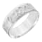14K White Gold 7.5MM Flat  Round Edge Hammered Finish Wedding Band by
Brilliant Expressions
