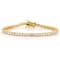 Rachel Zoe Round CZ Tennis Bracelet in 14K Gold Over Brass