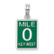 Rhodium Over Sterling Silver Enameled Small Key West Mile 0 Pendant