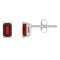 5x3mm Emerald Cut Garnet 14k White Gold Stud Earrings