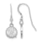 Rhodium Over Sterling Silver MLB LogoArt Milwaukee Brewers Dangle Earrings