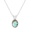 10x8mm Oval Labradorite With Diamond Accents Rhodium Over Sterling
Silver Pendant with Chain