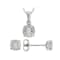 White Diamond Rhodium Over Sterling Silver Earrings And Pendant Jewely
Set 0.20ctw