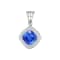 14K White Gold Rectangular Cushion Tanzanite and Diamond Pendant 2.24ctw