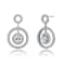 CZ Triple Halo Drop Earrings In Sterling Silver