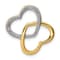 14k Yellow Gold and Rhodium Over 14k Yellow Gold Diamond Double Entwined
Heart Chain Slide