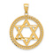 14k Yellow Gold Star of David Diamond-Cut Pendant